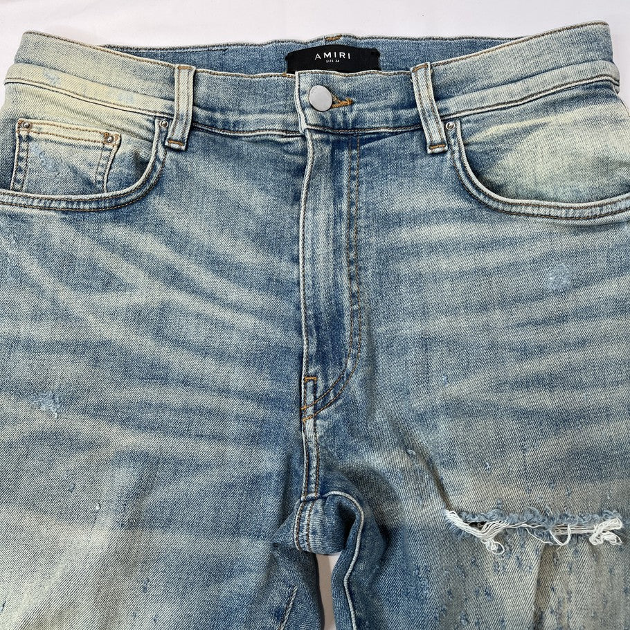 AMIRI Shotgun Distressed Jeans Light Blue Size 34