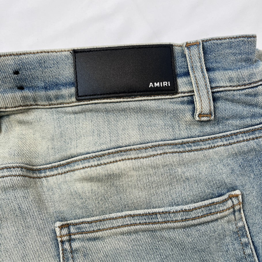 AMIRI Shotgun Distressed Jeans Light Blue Size 34