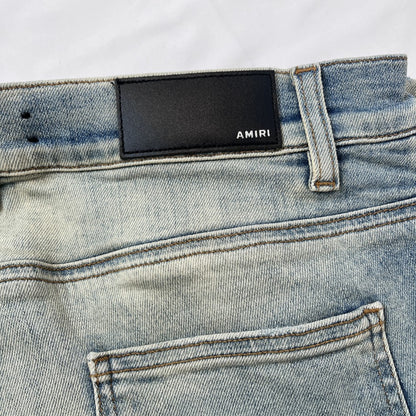 AMIRI Shotgun Distressed Jeans Light Blue Size 34