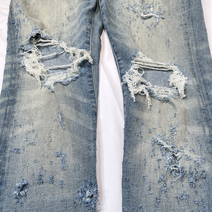 AMIRI Shotgun Distressed Jeans Light Blue Size 34