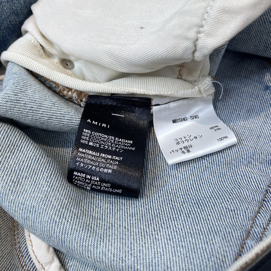 AMIRI Shotgun Distressed Jeans Light Blue Size 34
