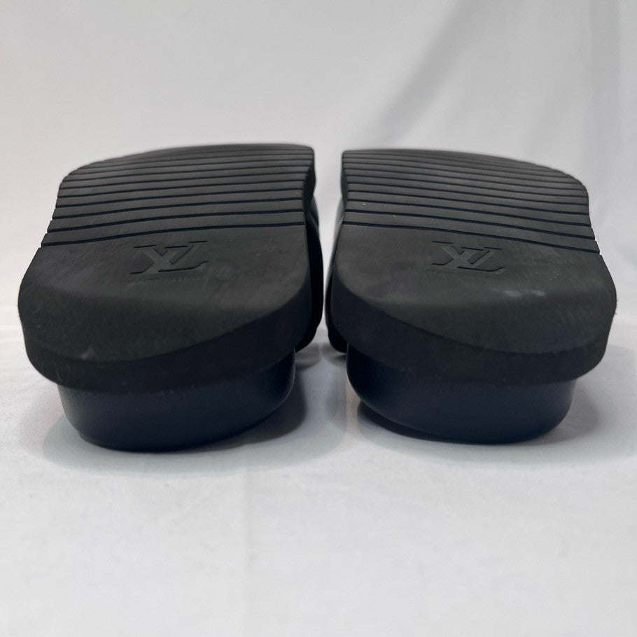 LOUIS VUITTON Miami Monogram Giant Sandals Black Size 24.5cm