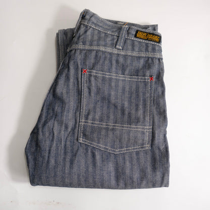 IRON HEART 803 Herringbone Double Knee Logger Jeans Size 32