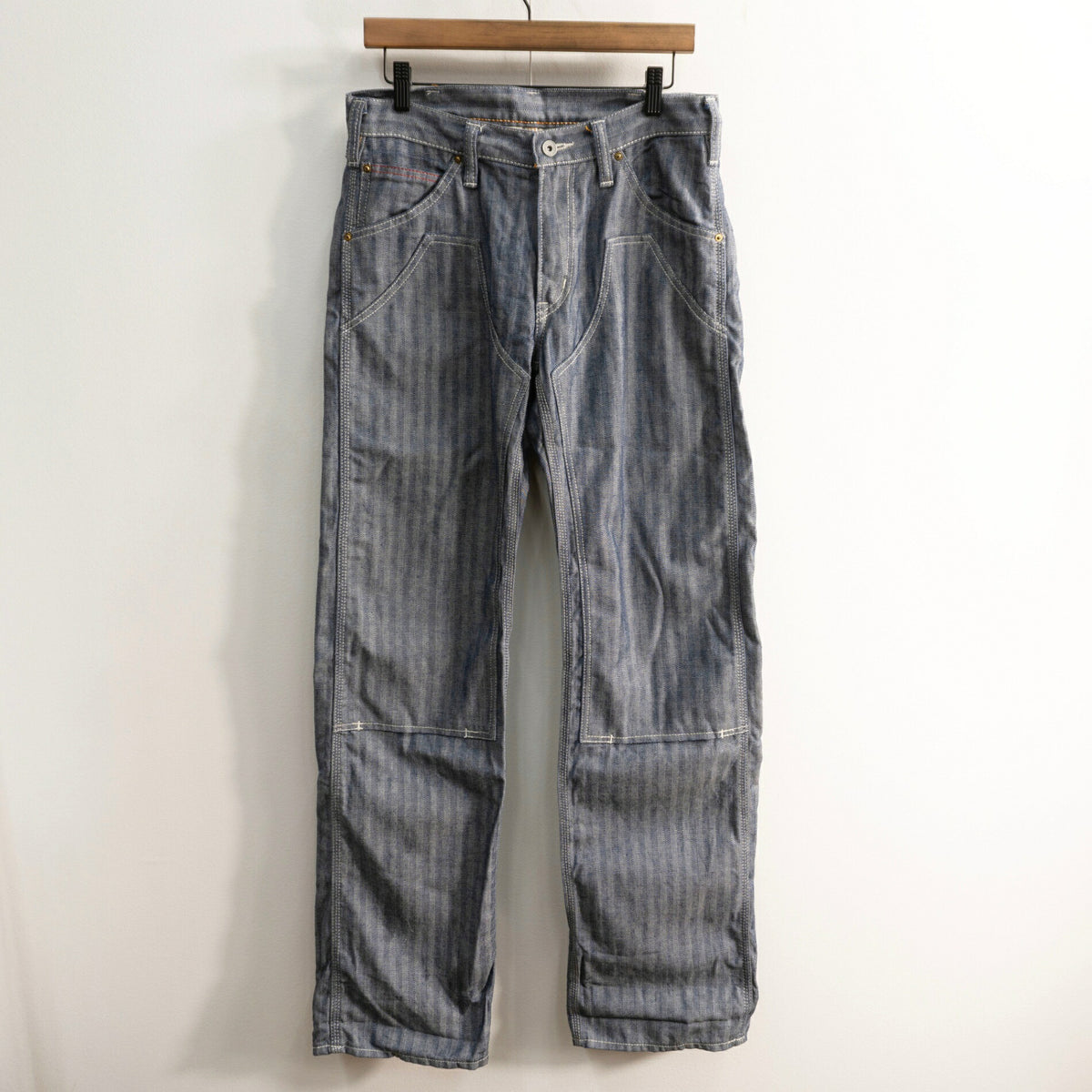 IRON HEART 803 Herringbone Double Knee Logger Jeans Size 32