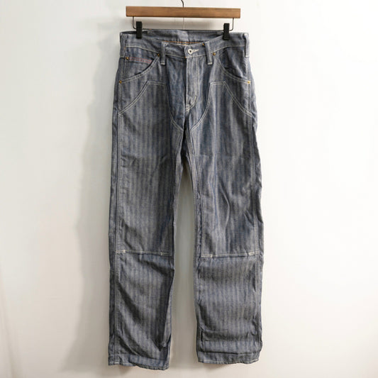 IRON HEART 803 Herringbone Double Knee Logger Jeans Size 32