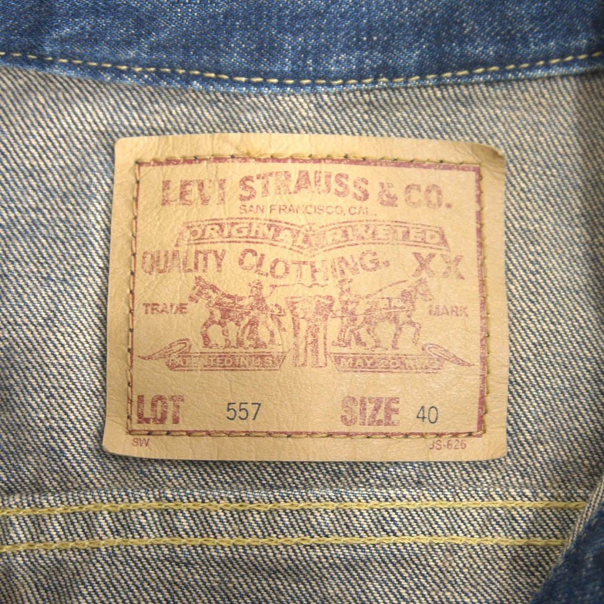 LEVI'S 557XX Big E 3rd Type Denim Jacket MIJ Size 40