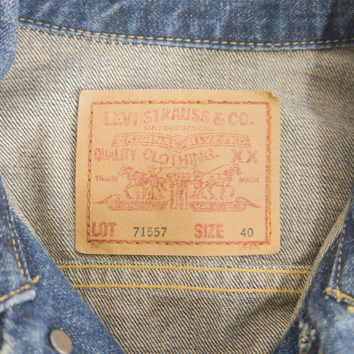 LEVI'S 557XX Big E 3rd Type Denim Jacket MIJ Size 40