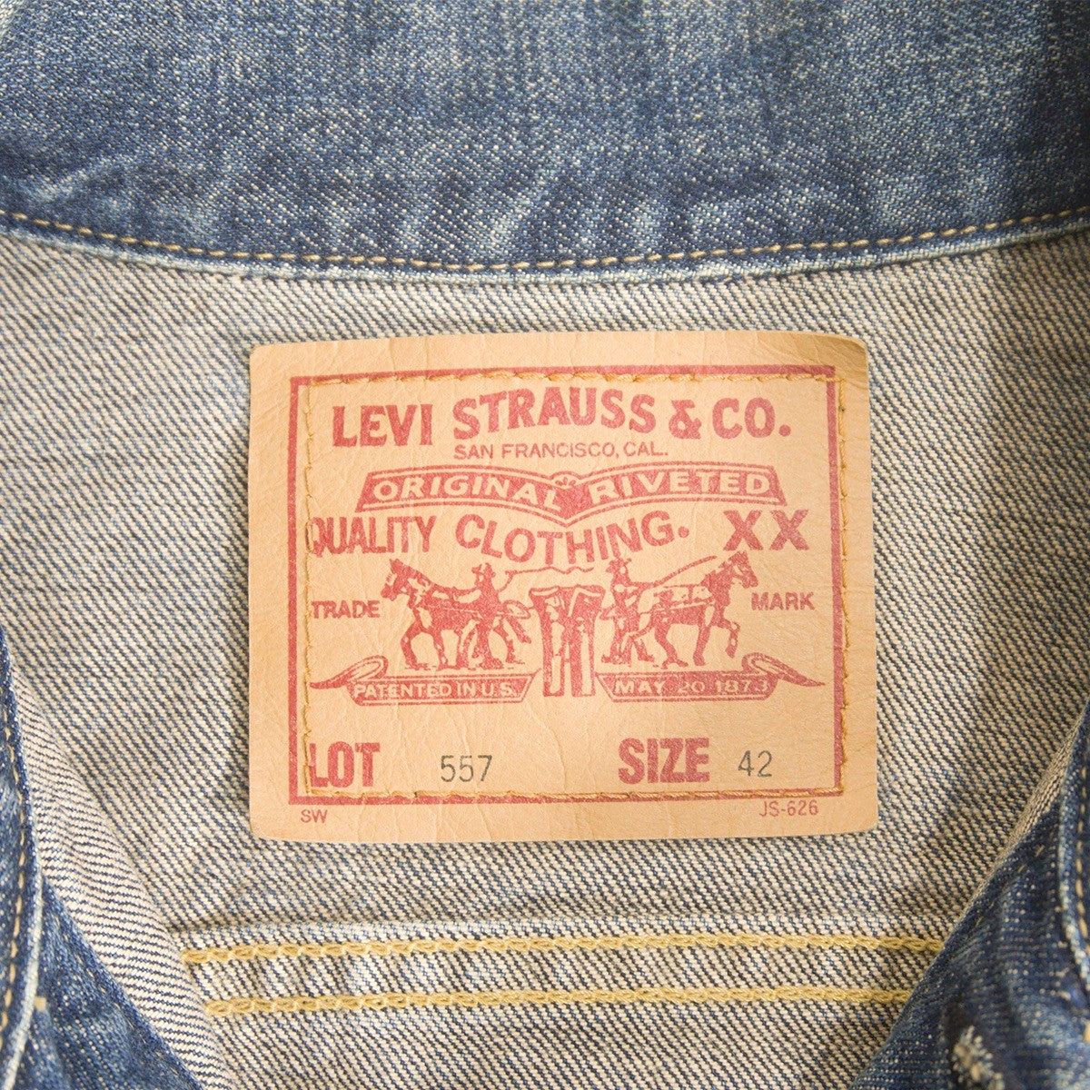 LEVI'S 557XX Big E 3rd Type Denim Jacket MIJ Size 42