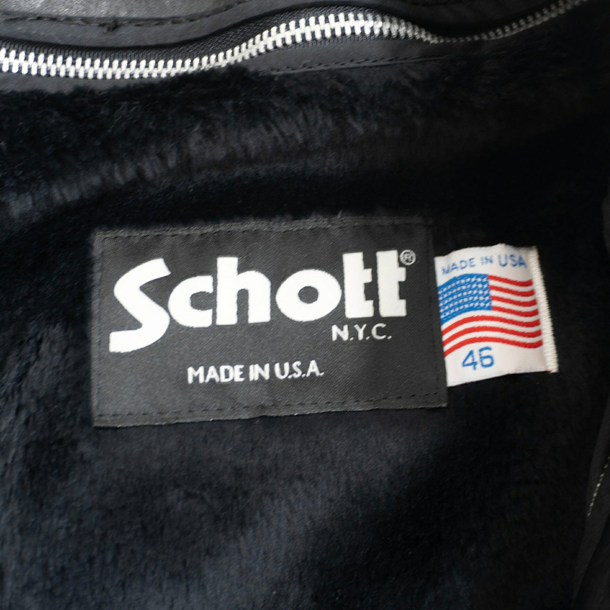 SCHOTT 641 Single Rider Leather Jacket Boa Liner Size 46