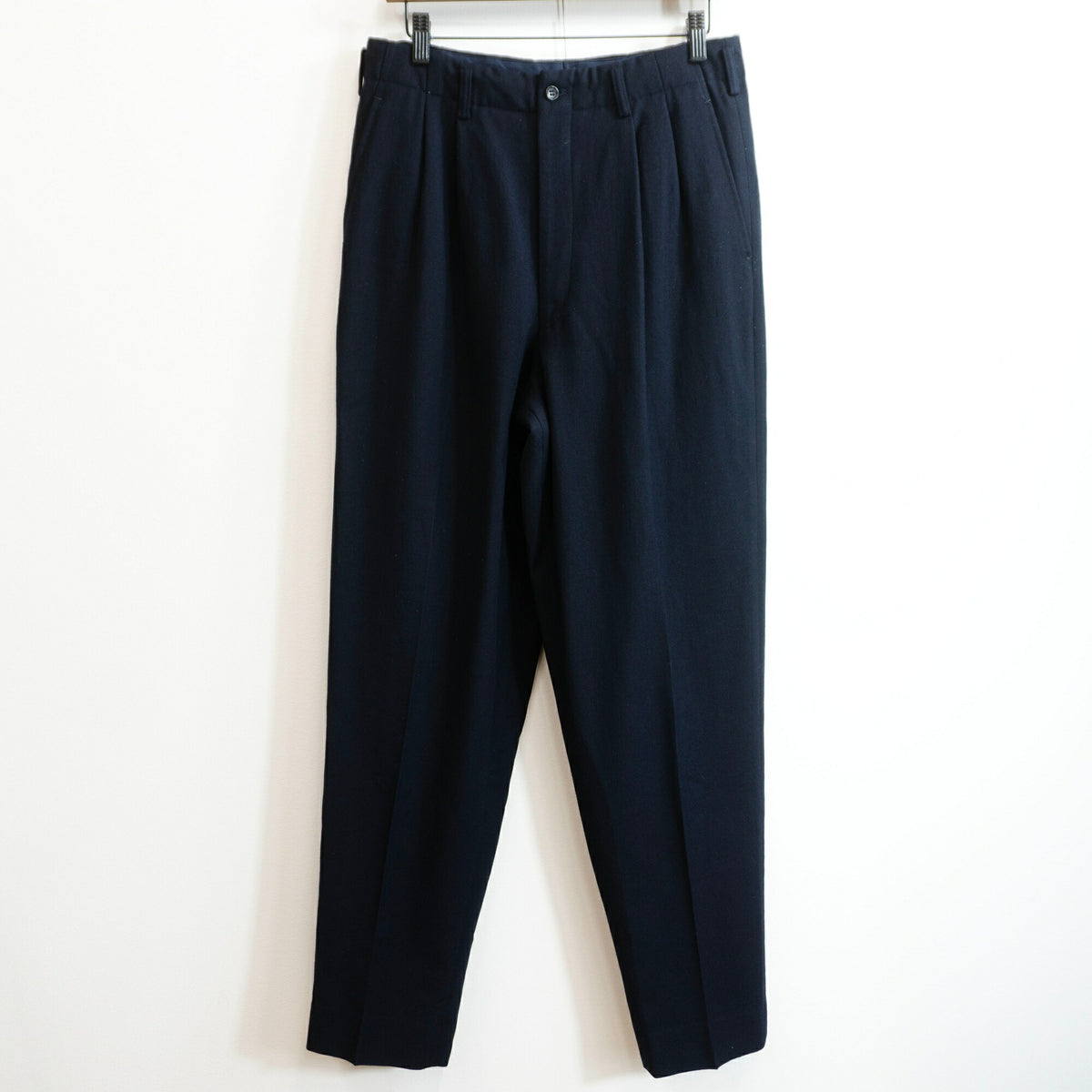 COMME des GARCONS HOMME 80s 2-Tuck Wool Slacks Navy Size M