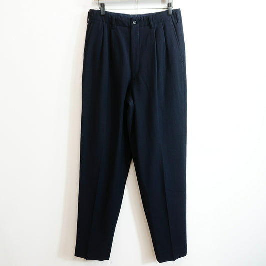 COMME des GARCONS HOMME 80s 2-Tuck Wool Slacks Navy Size M