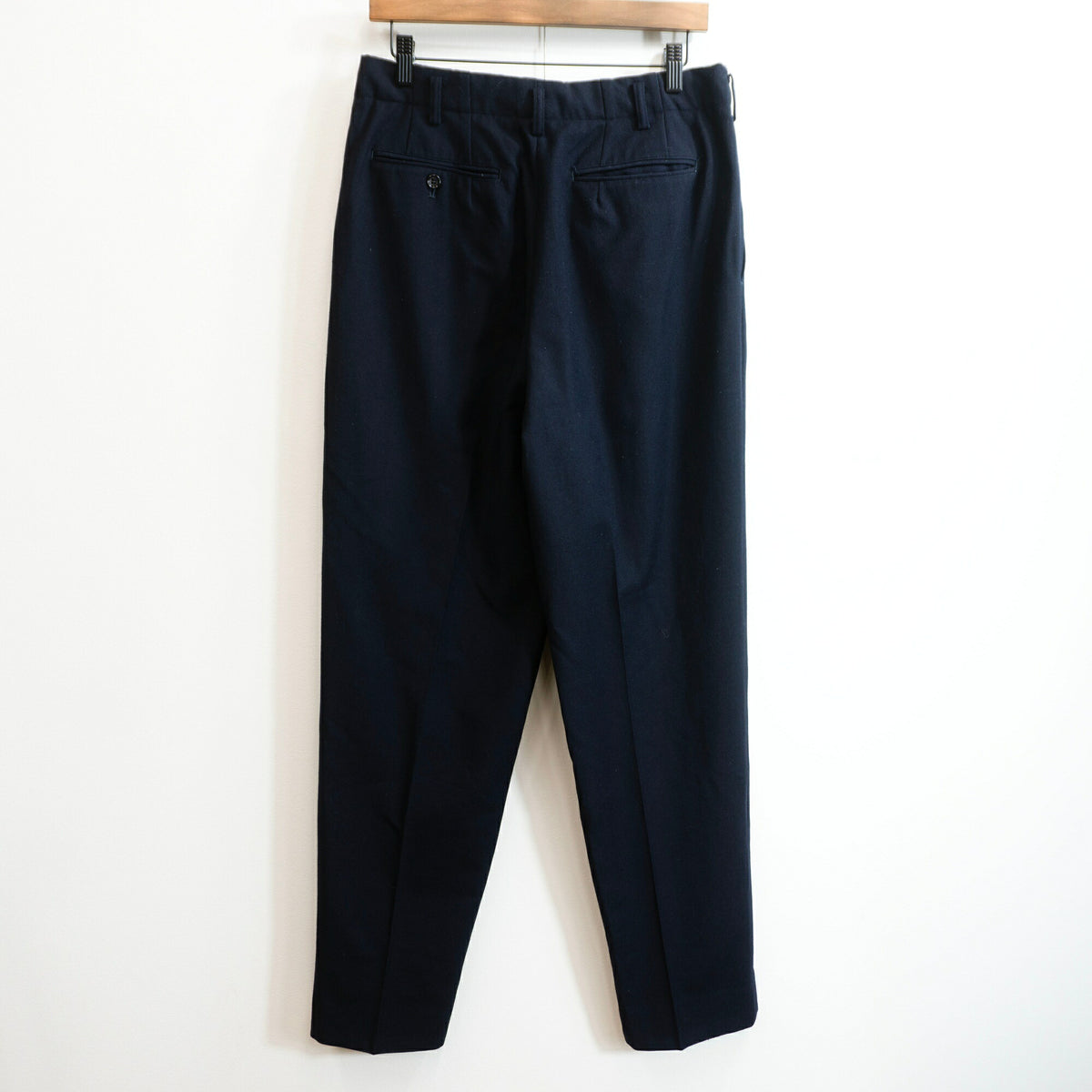 COMME des GARCONS HOMME 80s 2-Tuck Wool Slacks Navy Size M