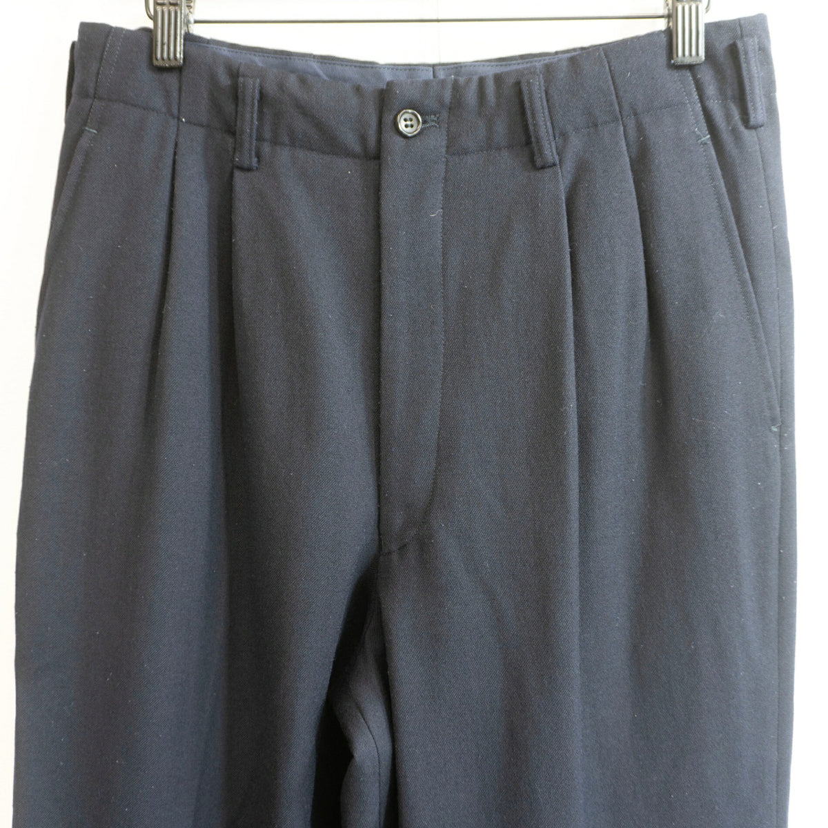 COMME des GARCONS HOMME 80s 2-Tuck Wool Slacks Navy Size M
