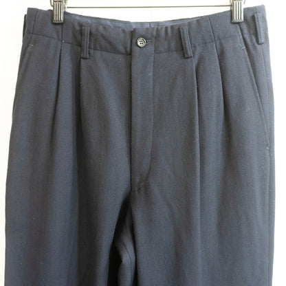 COMME des GARCONS HOMME 80s 2-Tuck Wool Slacks Navy Size M