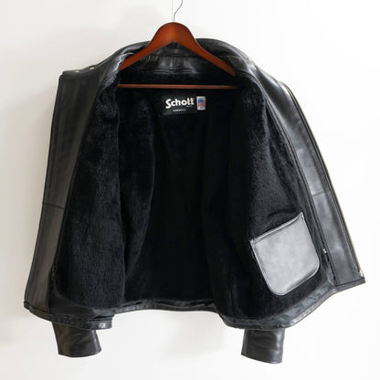 SCHOTT 641 Single Rider Leather Jacket Boa Liner Size 48