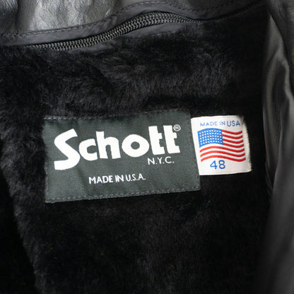 SCHOTT 641 Single Rider Leather Jacket Boa Liner Size 48