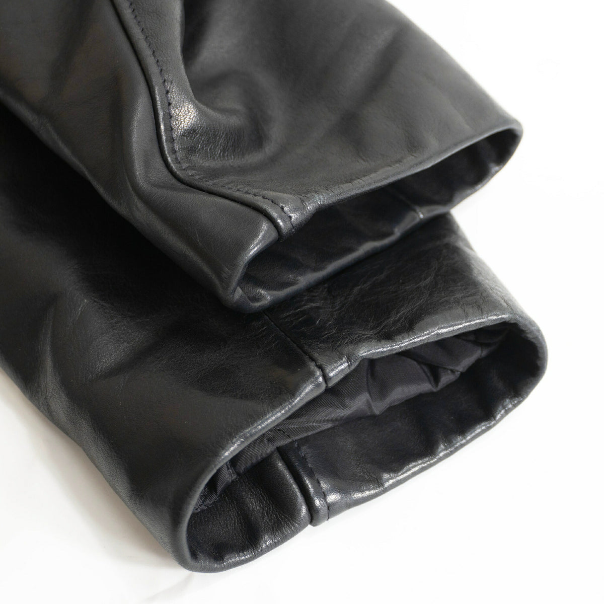 SCHOTT 140 Black Leather Pea Coat Size 38