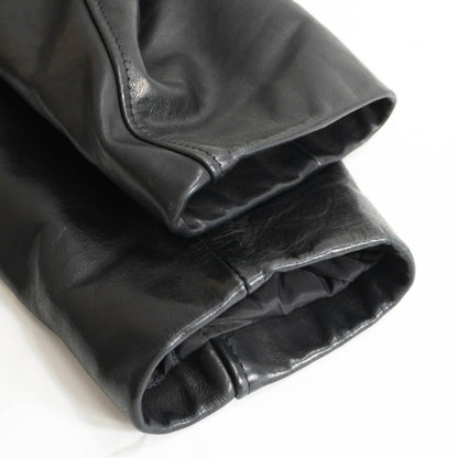 SCHOTT 140 Black Leather Pea Coat Size 38