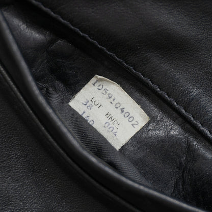 SCHOTT 140 Black Leather Pea Coat Size 38