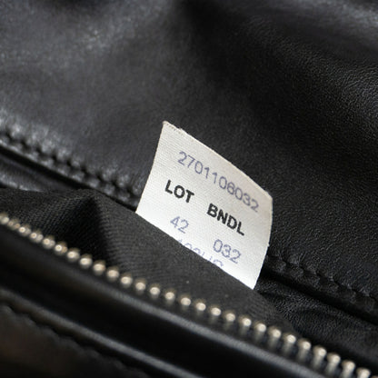 SCHOTT 103US Black Collared Single Leather Jacket Size 42