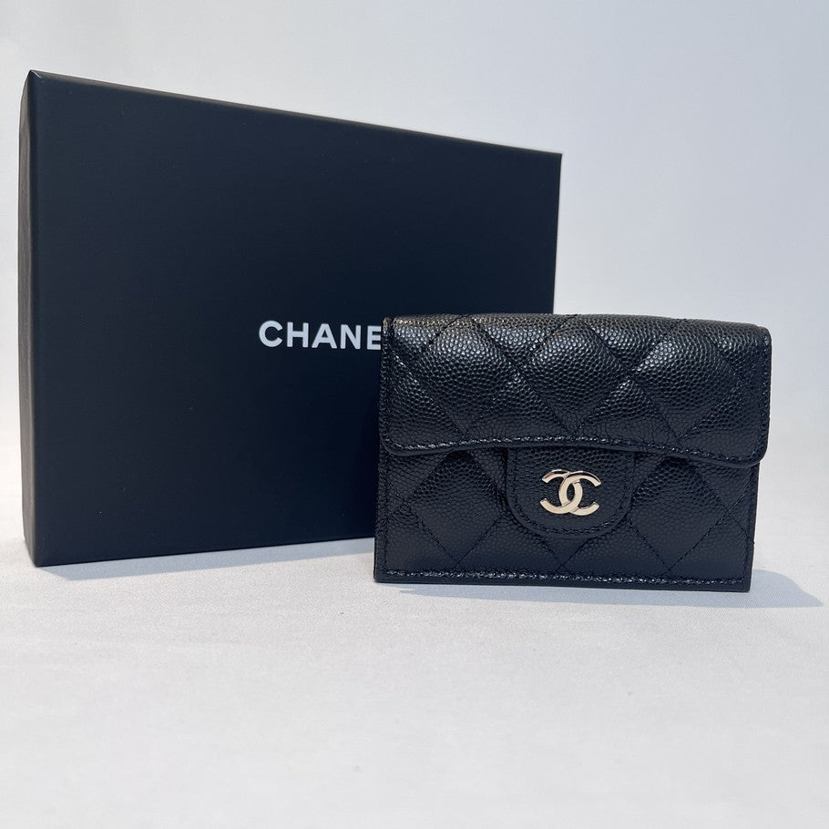 CHANEL Classic Small Flap Caviar Wallet Black Size ONE SIZE