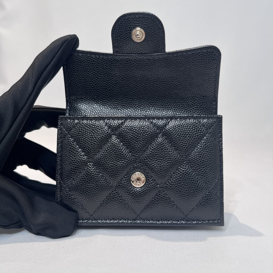 CHANEL Classic Small Flap Caviar Wallet Black Size ONE SIZE