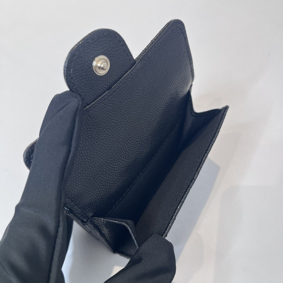 CHANEL Classic Small Flap Caviar Wallet Black Size ONE SIZE