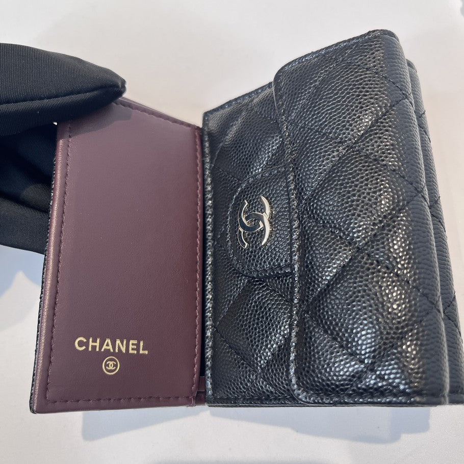 CHANEL Classic Small Flap Caviar Wallet Black Size ONE SIZE
