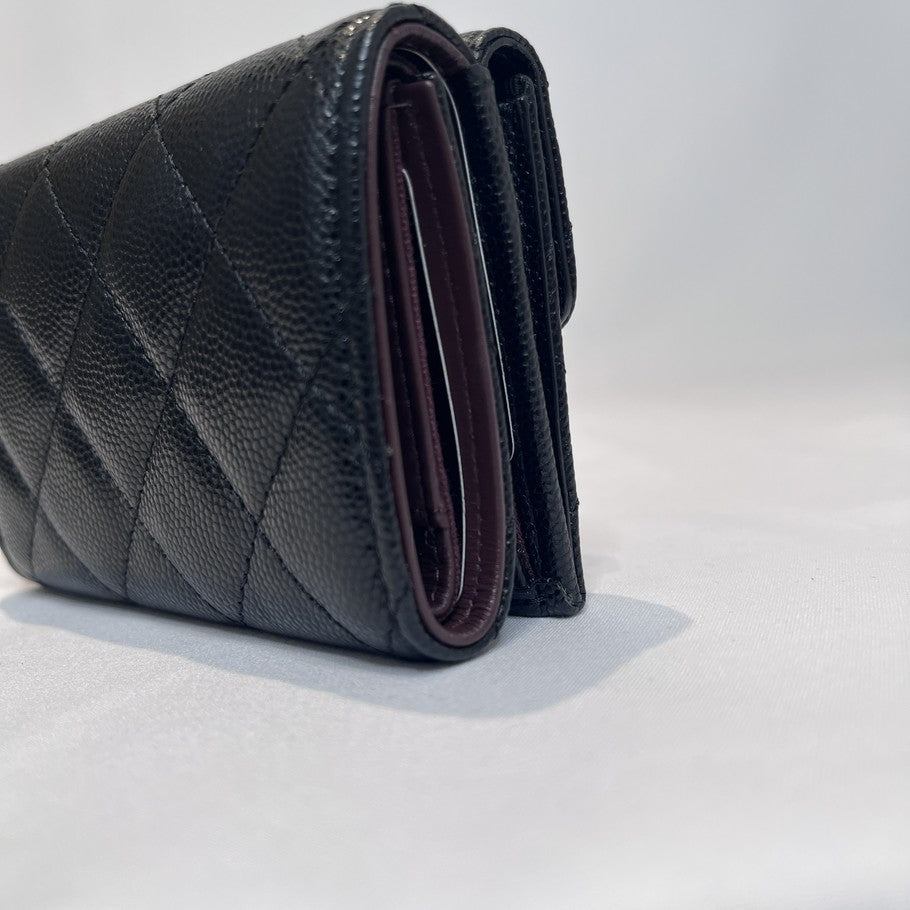CHANEL Classic Small Flap Caviar Wallet Black Size ONE SIZE