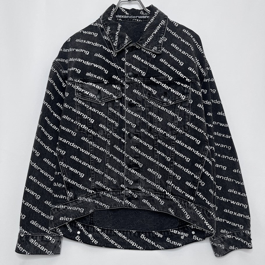 Alexander Wang All-Over Print Denim Jacket Black Size M
