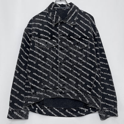 Alexander Wang All-Over Print Denim Jacket Black Size M