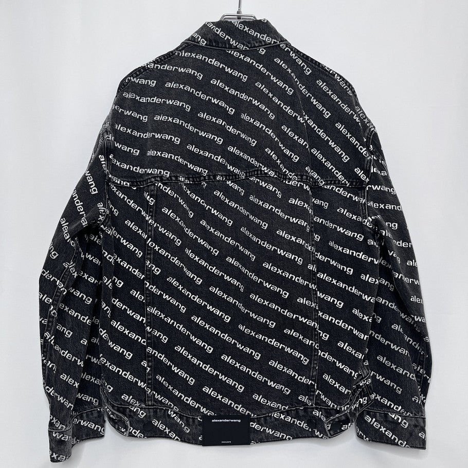 Alexander Wang All-Over Print Denim Jacket Black Size M
