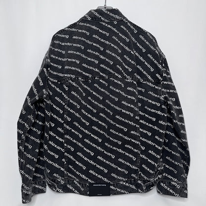 Alexander Wang All-Over Print Denim Jacket Black Size M