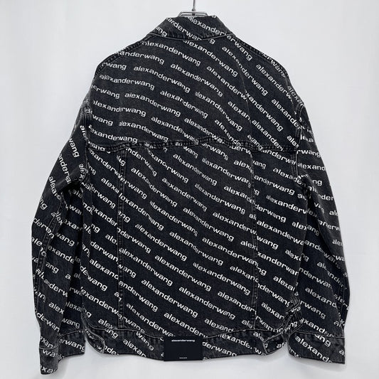 Alexander Wang All-Over Print Denim Jacket Black Size M