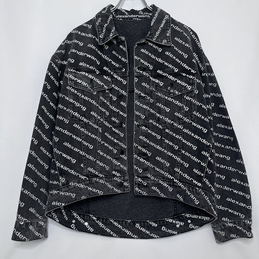 Alexander Wang All-Over Print Denim Jacket Black Size M