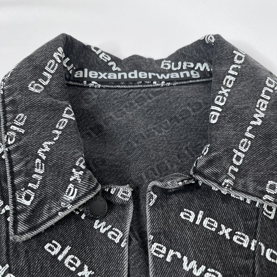 Alexander Wang All-Over Print Denim Jacket Black Size M