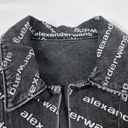 Alexander Wang All-Over Print Denim Jacket Black Size M