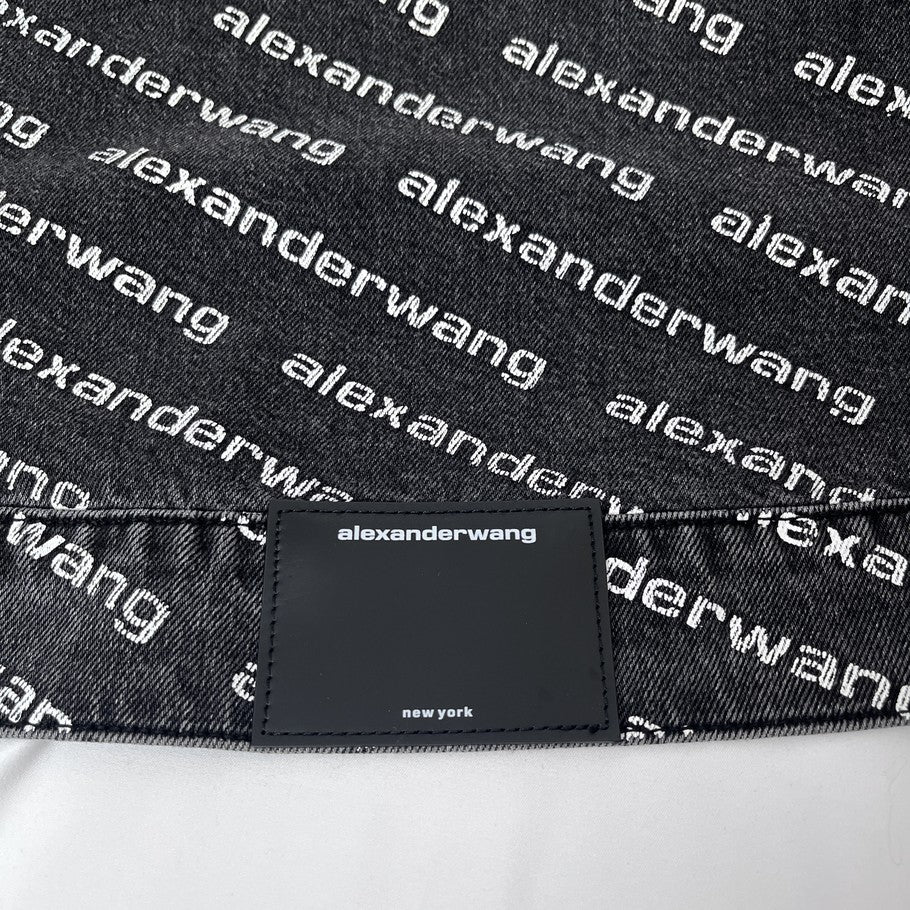 Alexander Wang All-Over Print Denim Jacket Black Size M
