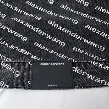 Alexander Wang All-Over Print Denim Jacket Black Size M