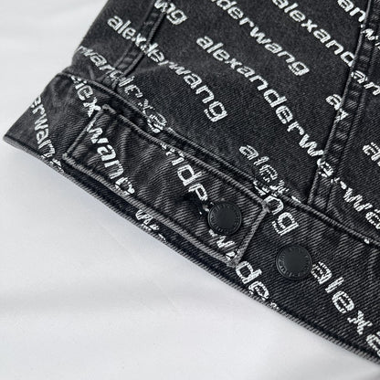 Alexander Wang All-Over Print Denim Jacket Black Size M