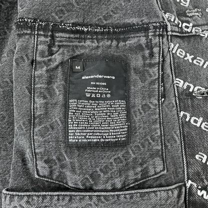 Alexander Wang All-Over Print Denim Jacket Black Size M