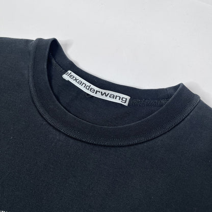 Alexander Wang Center Logo Black Long Sleeve Shirt Size M
