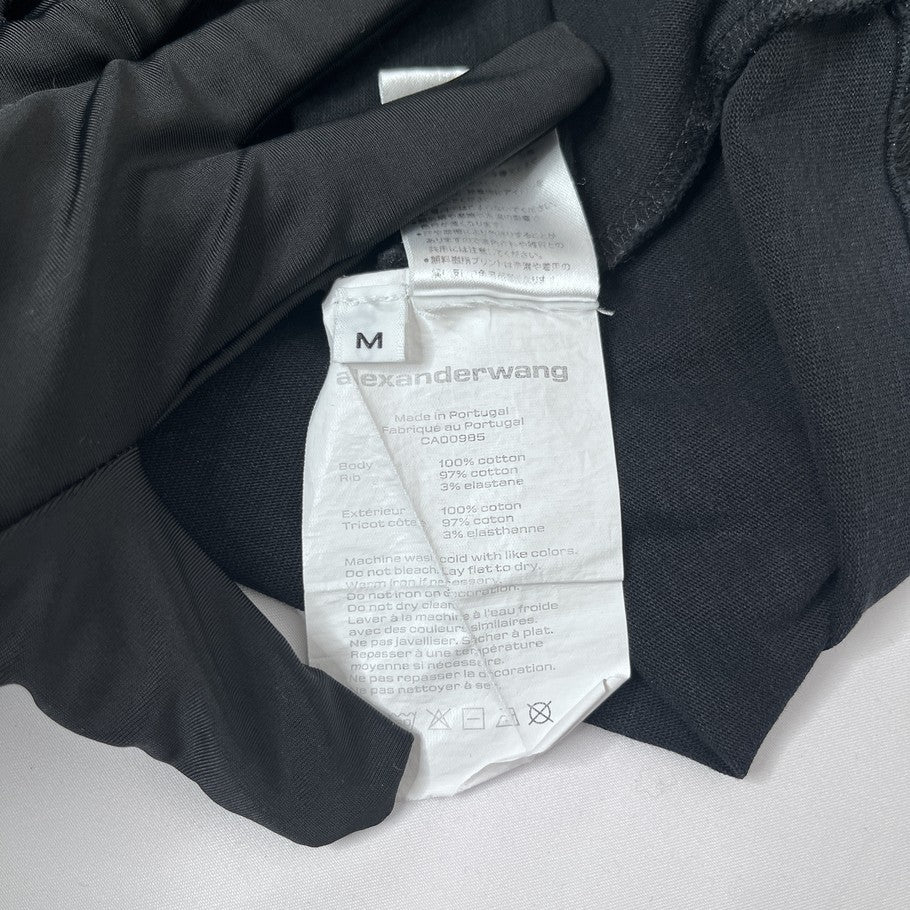Alexander Wang Center Logo Black Long Sleeve Shirt Size M