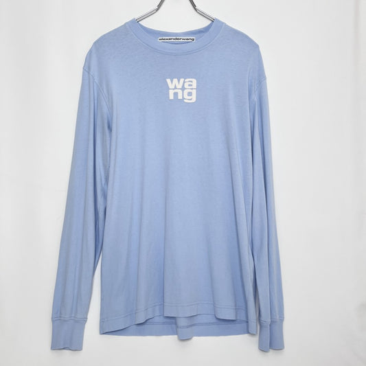 Alexander Wang Logo Patch Oversized T-Shirt Blue Size XS