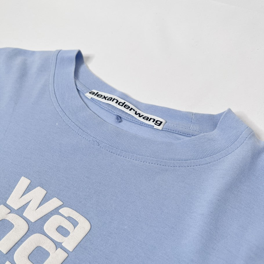 Alexander Wang Logo Patch Oversized T-Shirt Blue Size XS