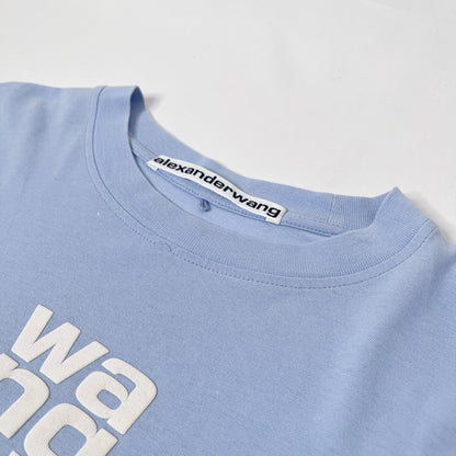 Alexander Wang Logo Patch Oversized T-Shirt Blue Size XS