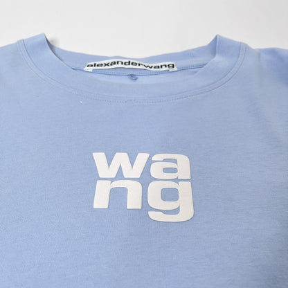Alexander Wang Logo Patch Oversized T-Shirt Blue Size XS