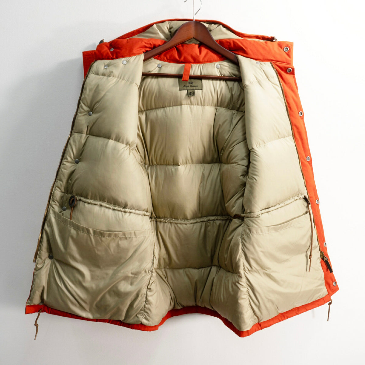 NIGEL CABOURN Donkey Down Jacket Orange Flap Pockets Size 48