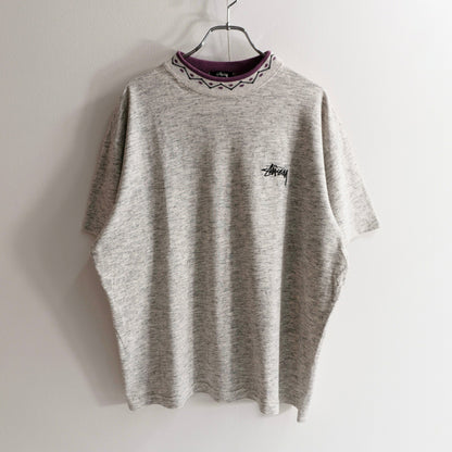 OLD STUSSY 80s USA Collar Tape Logo T-Shirt Size L