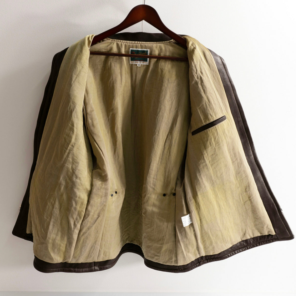 THE FLAT HEAD Deerskin Leather Car Coat Brown Size 44